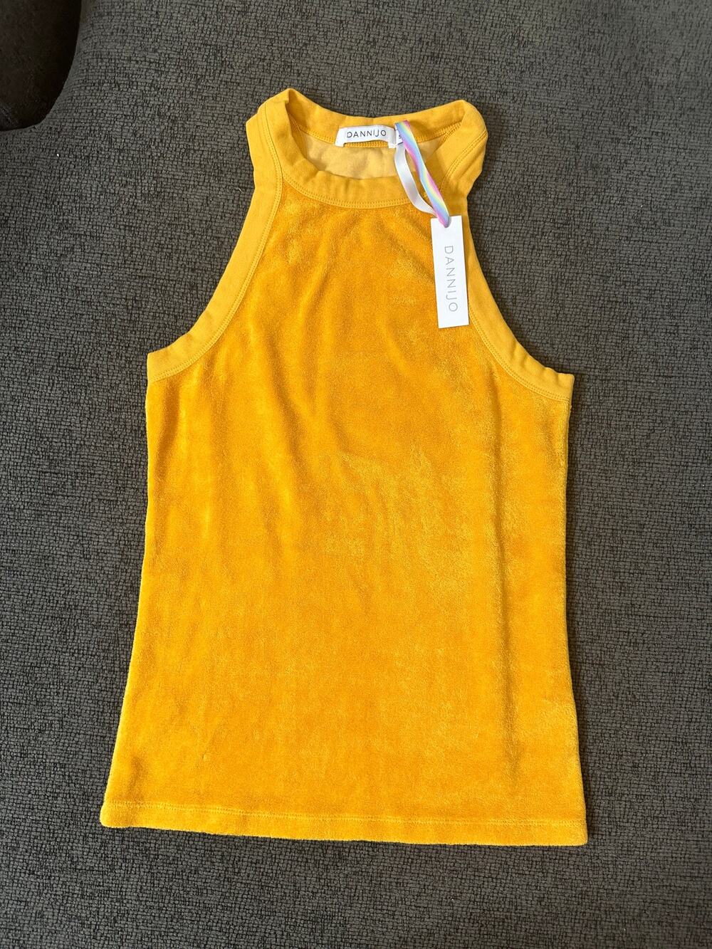 Dannijo Mango High Neck Tank size S Yellow Terry NWT